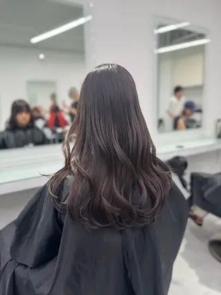 セミロング カラー ブリーチなし🤍透明 感カラー🤍しゅうじのヘアスタイル