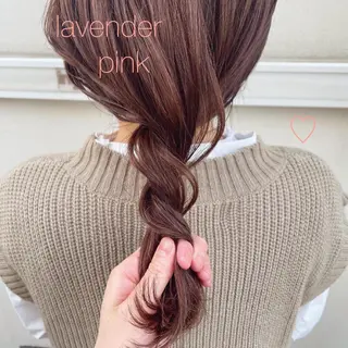 ミディアム カラー ブリーチなしで透け感 暖色カラーボブaoiのヘアスタイル