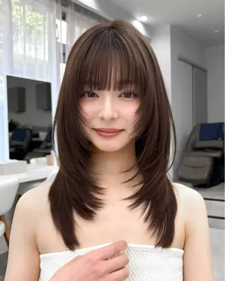 セミロング 後藤 愛美/ショートヘアのヘアスタイル