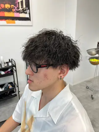 ショート パーマ メンズ メンズパーマ/新潟/ 万代／田崎亮🌟のヘアスタイル
