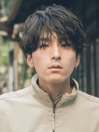 メンズ 赤木蓮/メンズ特化 パーマ/ハイトーンのヘアスタイル