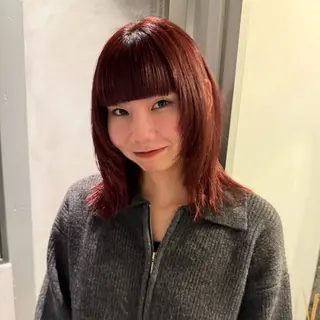 ミディアム カラー beni yumikoのヘアスタイル