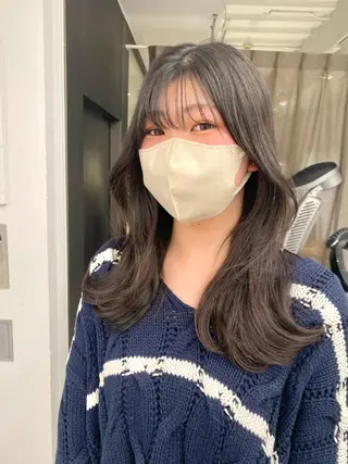 ロング 京都レイヤーカット/ 縮毛矯正/羽柴りくのマツエク・マツパデザイン