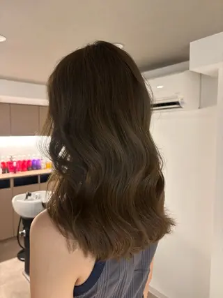 セミロング カラー 艶感×抜け感hair /ReLit 正源のヘアスタイル
