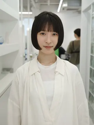 ショート カラー 🌱ぱつっと/ボブ 🌱のヘアスタイル