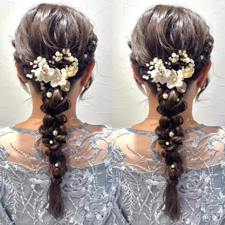 ロング ヘアアレンジ ヘアメ🎀エクステ 🪽横浜/しほ🧸のヘアスタイル