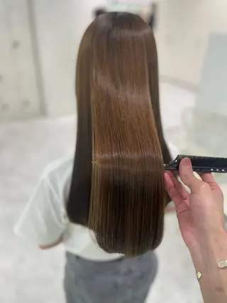 ミディアム カラー ヘアアレンジ ☁️縮毛矯正✖️ 透明感☁️りくのヘアスタイル