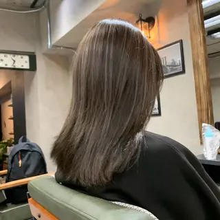 セミロング カラー ヘアアレンジ グランルッソ所属・✨岡山バレイヤージュ ハイライト✨のヘアスタイル