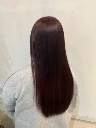 ロング カラー ブリーチしない暖色 カラー🥀杉 優菜のヘアスタイル