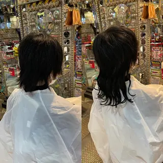 ミディアム カラー ヘアアレンジ haco+所属・🌈派手髪エクステ ブレイズ🌈ひろとのヘアスタイル