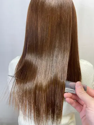 セミロング パーマ 髪質改善/縮毛矯正 /ブリーチ矯正/岡部のヘアスタイル