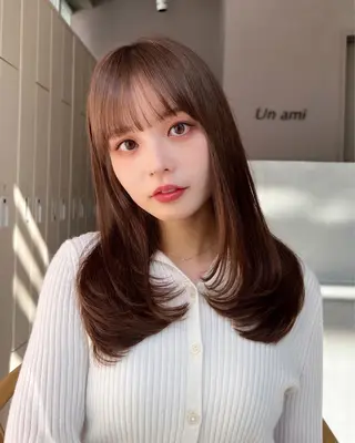 セミロング レイヤーカット/ くびれヘア佐藤大空のヘアスタイル