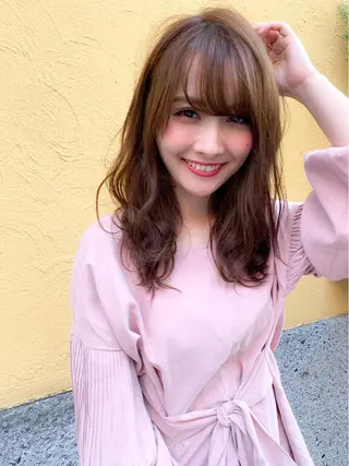 セミロング パーマ ヘアアレンジ 💖うる艶カラー💖 モデル募集💖のヘアスタイル