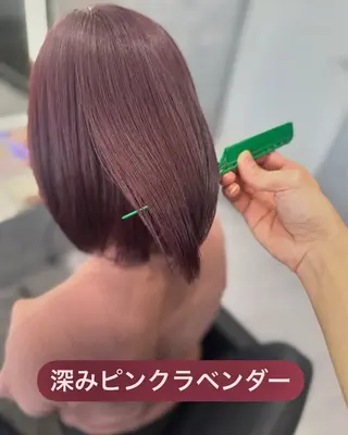 ミディアム カラー CS made by SHACHU栄店所属・透明感/ブリーチ縮毛 /髪質改善/星野純一のヘアスタイル