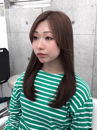 ミディアム カラー パーマ ヘアアレンジ パク・ボミン小野リエ 韓国ハーフ🦊のヘアスタイル