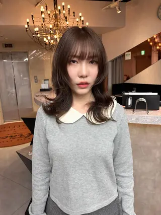 ミディアム カラー 藤原快斗/レイヤー /ウルフ/ハイトーンのヘアスタイル