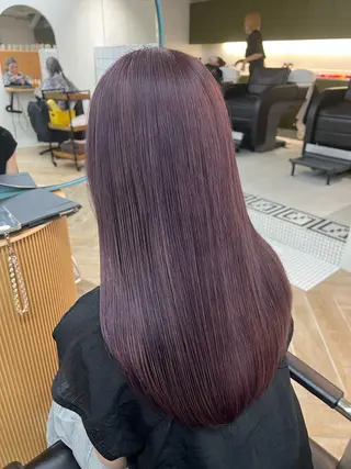 セミロング カラー ピンクベージュカラー 新潟/万代/井上佑のヘアスタイル