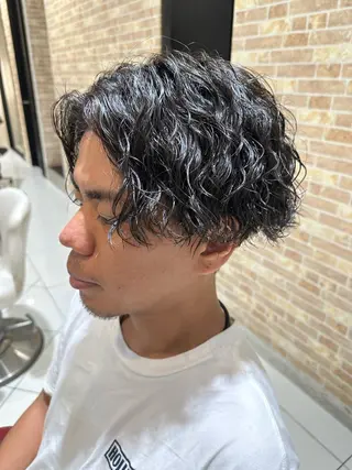ショート パーマ メンズ 💈メンズ特化 美容師サキ💈のヘアスタイル