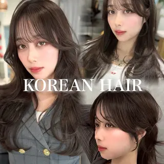 セミロング カラー 木屋元一/透明感 /レイヤー/顔まわりのヘアスタイル