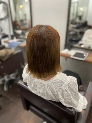 ミディアム 艶・暖色カラー/ メンズ/名駅/ユキハのヘアスタイル