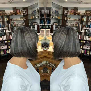 ミディアム カラー レイヤー/ボブ/ ミニボブ/AOIのヘアスタイル