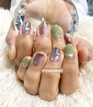 ミディアム カラー パーマ キッズ ネイル マツエク・マツパ MALCAnail(マルカネイル)所属・荒木 莉奈のネイルデザイン