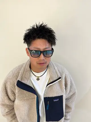 ショート パーマ メンズ Utata  literie所属・嵯峨 大地／パーマ／ ハード系／特殊系のヘアスタイル