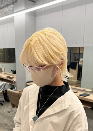 ショート カラー メンズ SALOWIN柏Suite所属・レイヤー/ウルフ/ イヤリング/岡本智樹のヘアスタイル