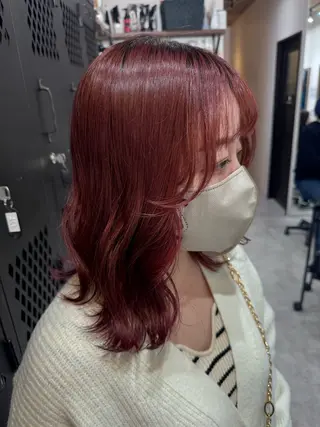 セミロング カラー 花見 亜沙美のヘアスタイル