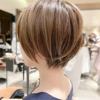 ショート カラー パーマ ヘアアレンジ 小野寺瑞希 /最小顔カットのヘアスタイル