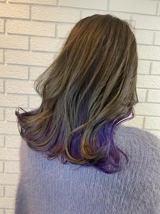 セミロング カラー ニュアンスデザイン✄ YOU♡のヘアスタイル