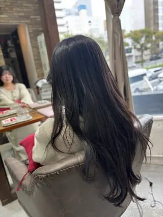 ロング パーマ ショート・パーマ・デ ザインカラー/むつみのヘアスタイル