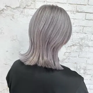 ミディアム カラー レイヤーブリーチ特化 ホワイト専門/岸のヘアスタイル