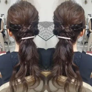 ロング カラー ヘアアレンジ See by merのマツエク・マツパデザイン