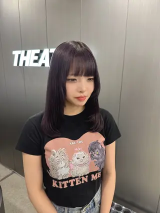 ロング カラー 暗髪🩶ラベンダー/ ブルー/ユウナ🤍のヘアスタイル