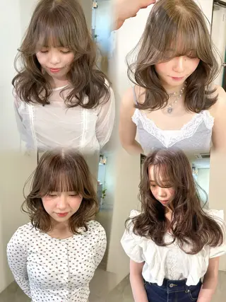 ロング カラー mizuki/ピンク ベージュ.レイヤーのヘアスタイル