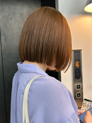 ショート 切りっぱなしボブ/ 小顔ボブNANAのヘアスタイル