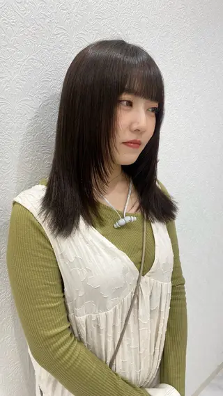 セミロング カラー RURI韓国ボブ 🇰🇷タッセルボブのヘアスタイル