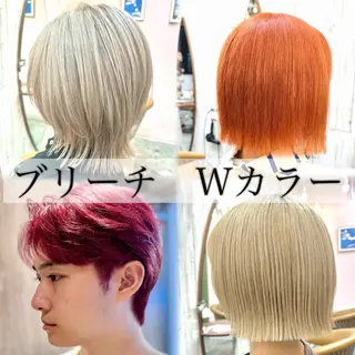 ミディアム カラー 縮毛矯正💎ショート /ブリーチ❣️ともきのヘアスタイル