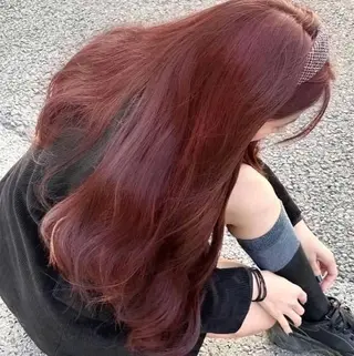 カラー ブリーチなし暖色🥀 レイヤーカットひのきのヘアスタイル