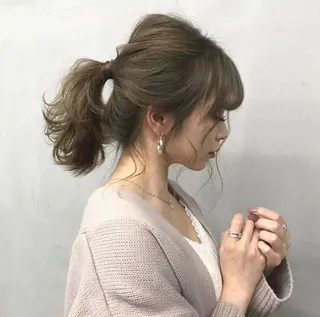 セミロング カラー パーマ ヘアアレンジ メンズ キッズ ネイル マツエク・マツパ #tag 稗田綾加のヘアスタイル