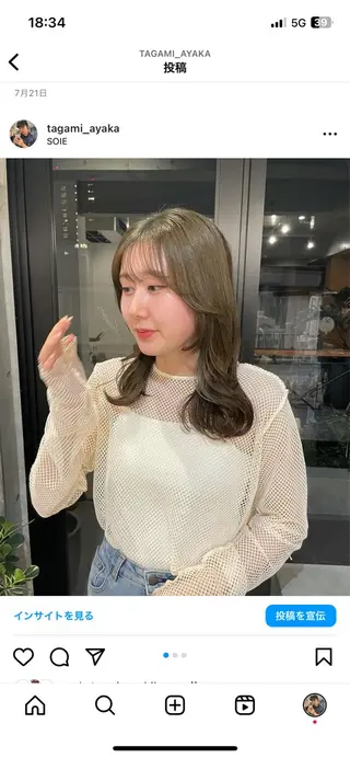 セミロング カラー ayaka / SOIEのヘアスタイル