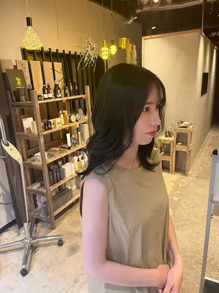 セミロング カラー LaNA 佐藤なおのヘアスタイル