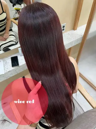 セミロング カラー ヘアアレンジ 🥀暖色韓国ヘア💕 保科侑花のヘアスタイル