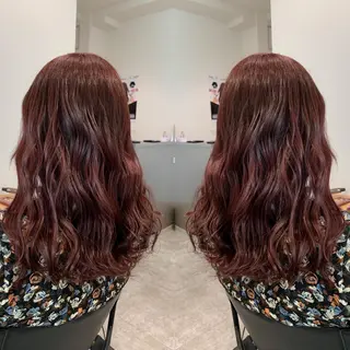 セミロング カラー レイヤーカット/ 艶カラー/RYOMAのヘアスタイル