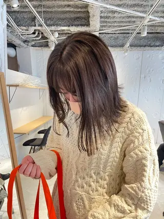 ミディアム カラー レイヤー×初 パーマ|hinakoのヘアスタイル