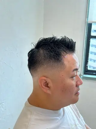 ショート メンズ スパイキー/ ピンパーマ/緑川雄也のヘアスタイル