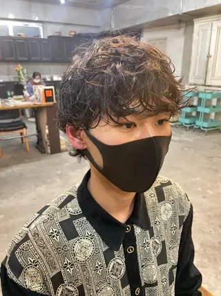 ショート カラー パーマ メンズ 南堀江🌿パーマ Tetsu【テツ】のヘアスタイル