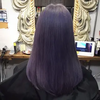 ミディアム セミロング ロング カラー 髪質改善×ハイトーン 中田啄也のヘアスタイル