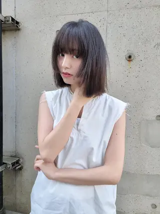 カラー ミディアム 片岸 信征のヘアスタイル